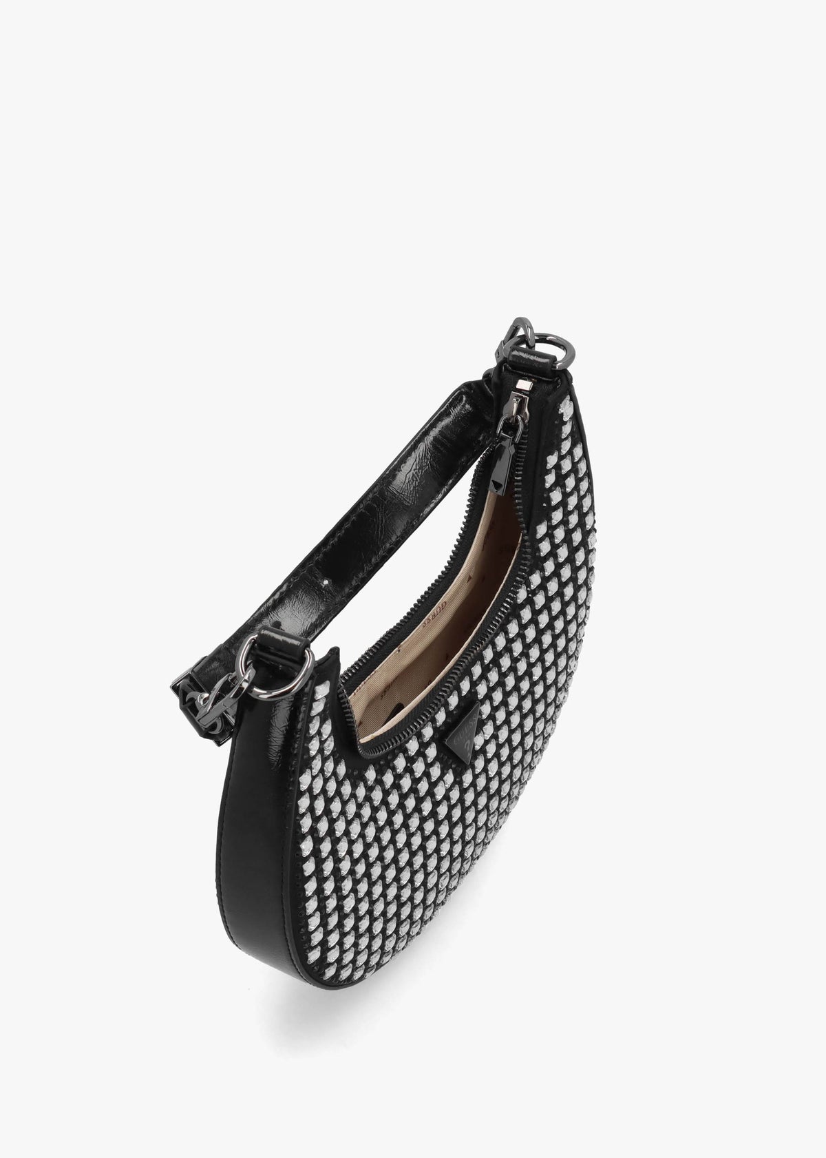 Small Lua Black Embellished Hobo Bag