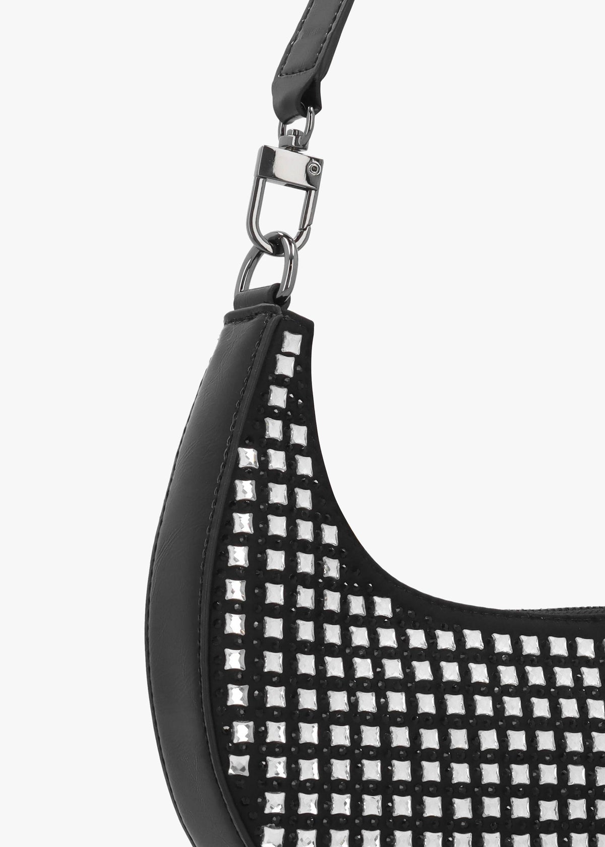 Small Lua Black Embellished Hobo Bag