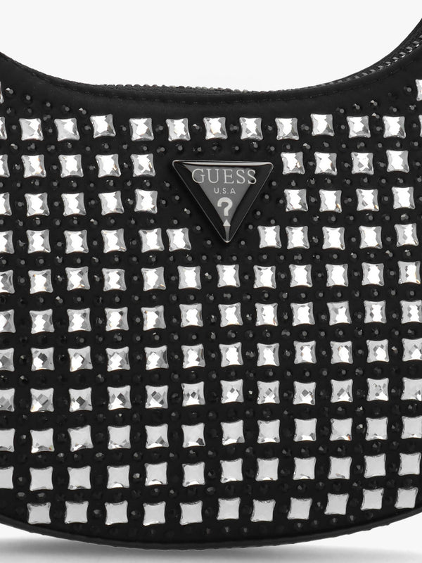 Small Lua Black Embellished Hobo Bag