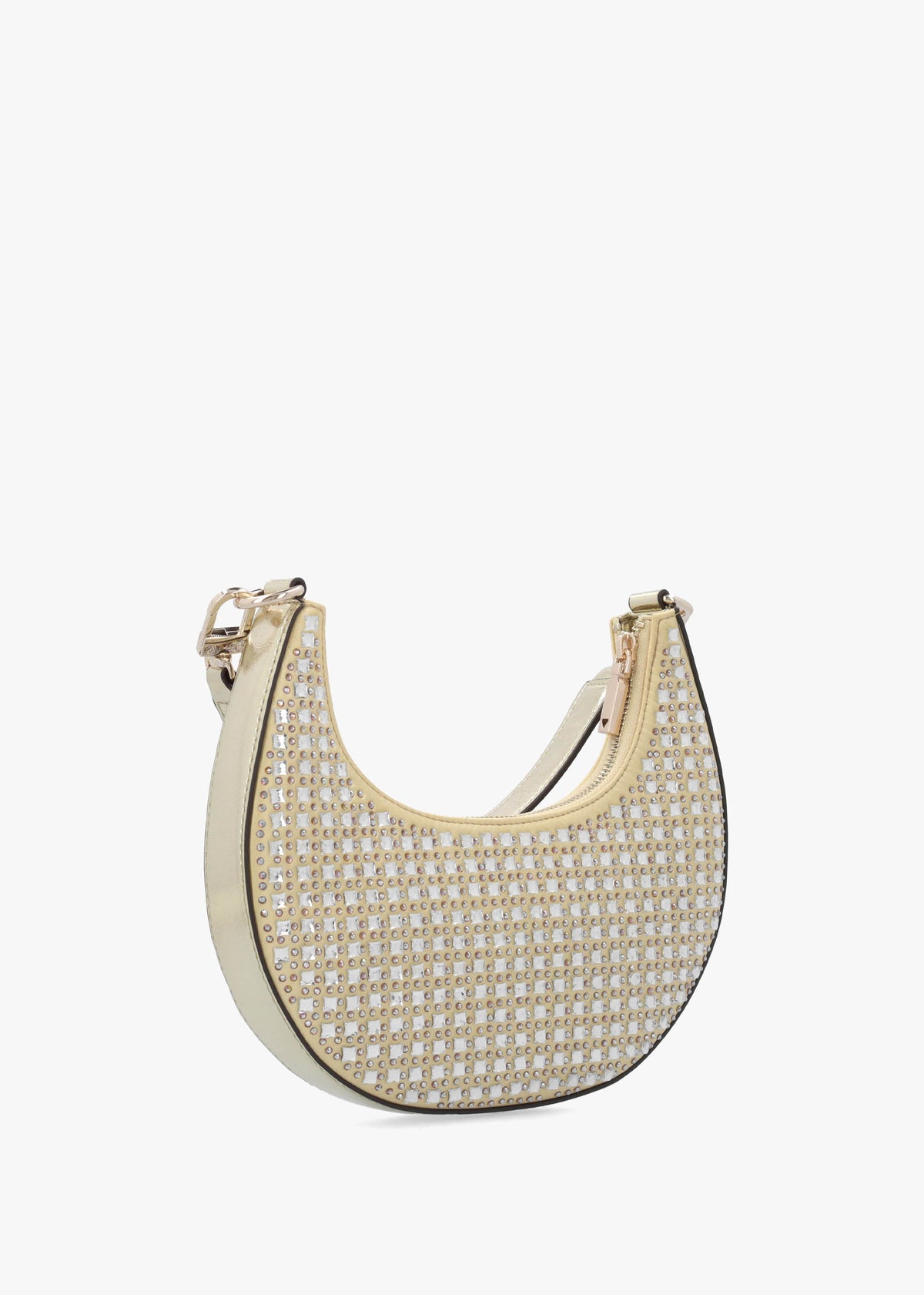 Small Lua Gold Embellished Hobo Bag