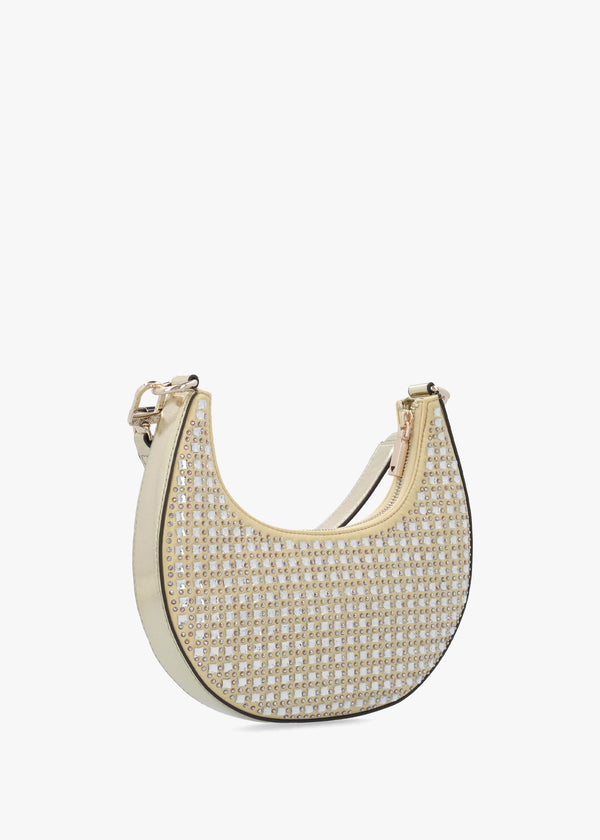 Small Lua Gold Embellished Hobo Bag