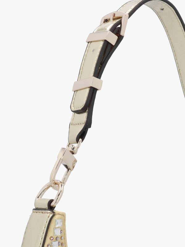 Small Lua Gold Embellished Hobo Bag
