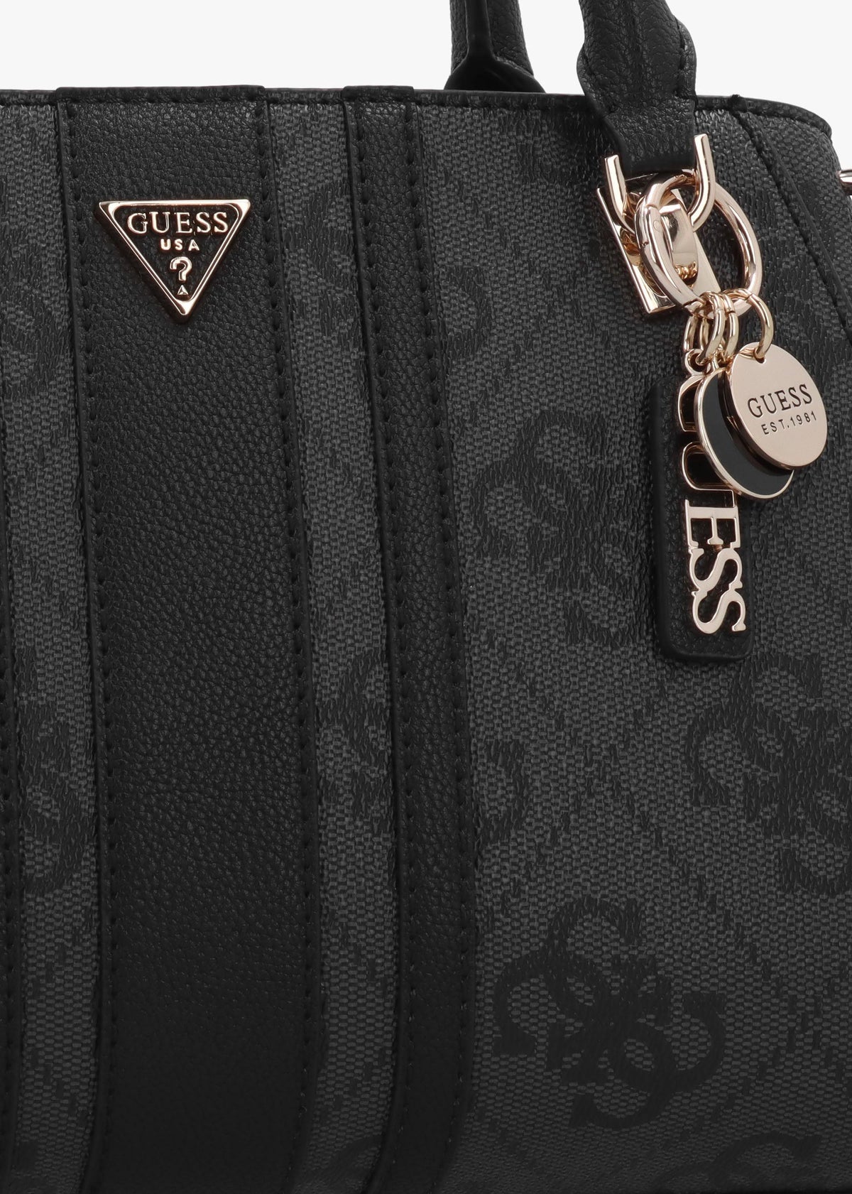 Noelle II Luxury Coal Logo Satchel Bag