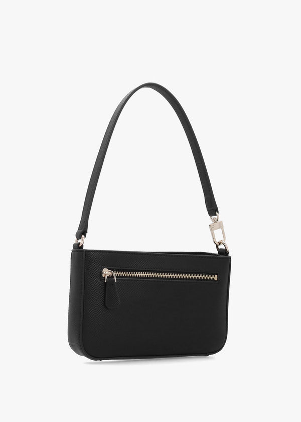 Noelle II Mini Black Top Zip Shoulder Bag