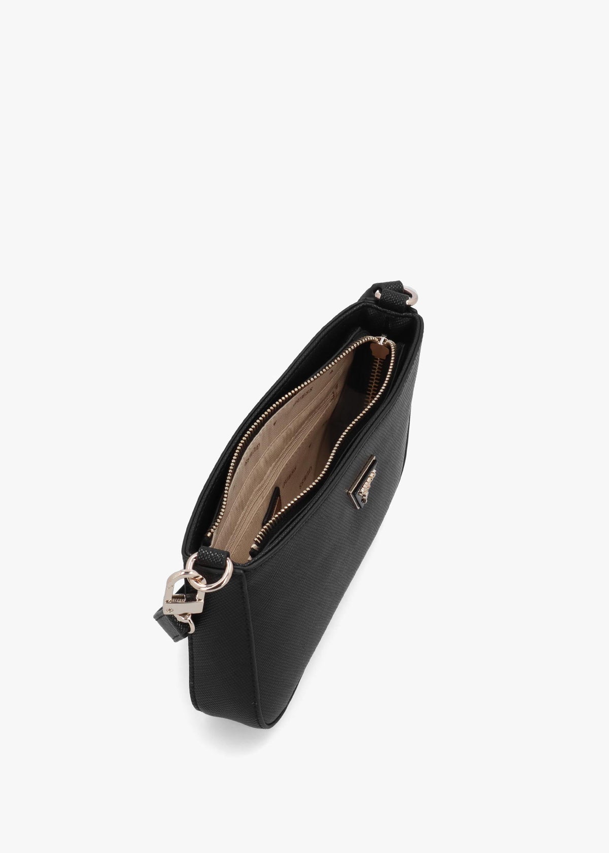 Noelle II Mini Black Top Zip Shoulder Bag