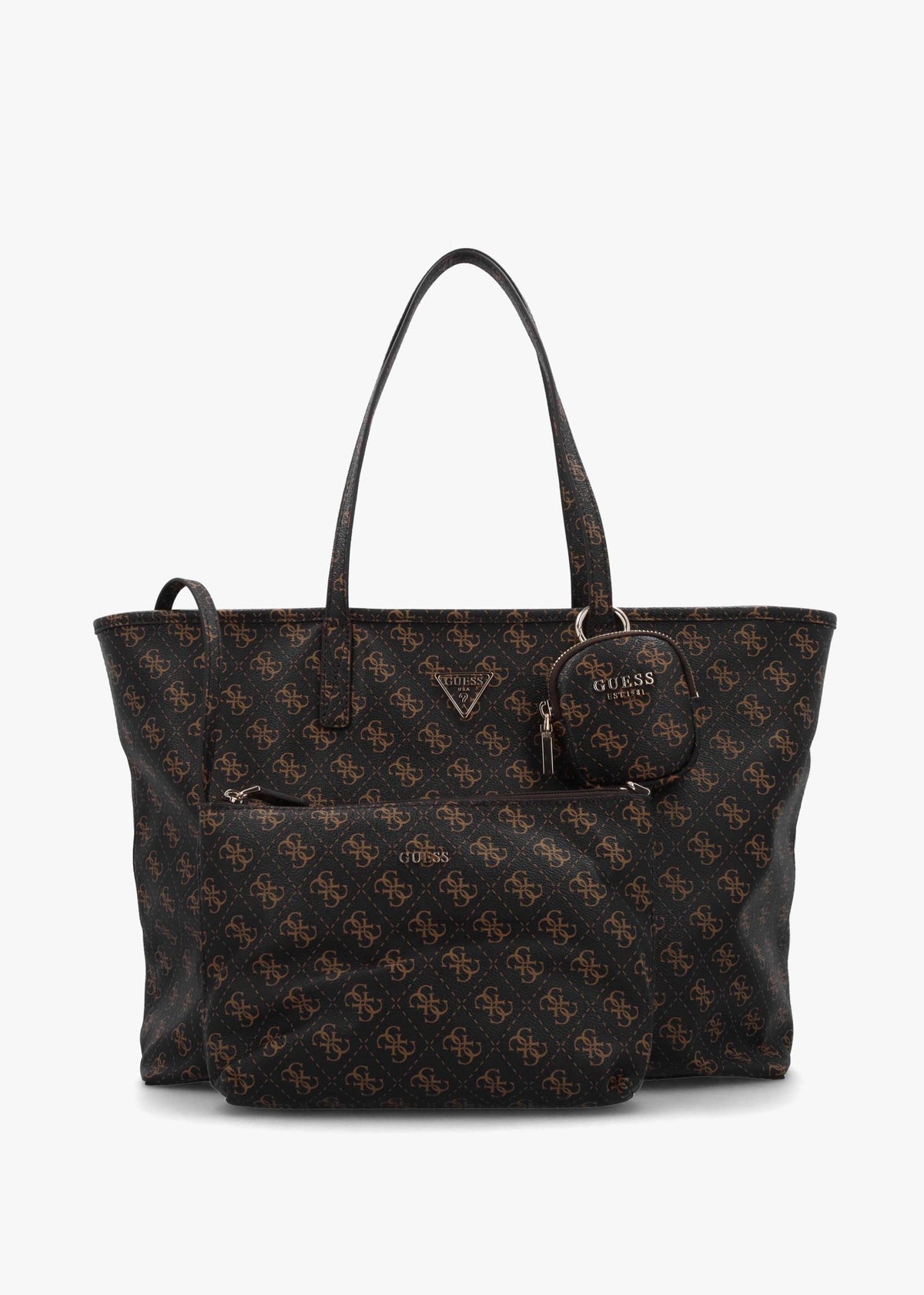 Large Power Play II Brown Logo Tech Tote Bag