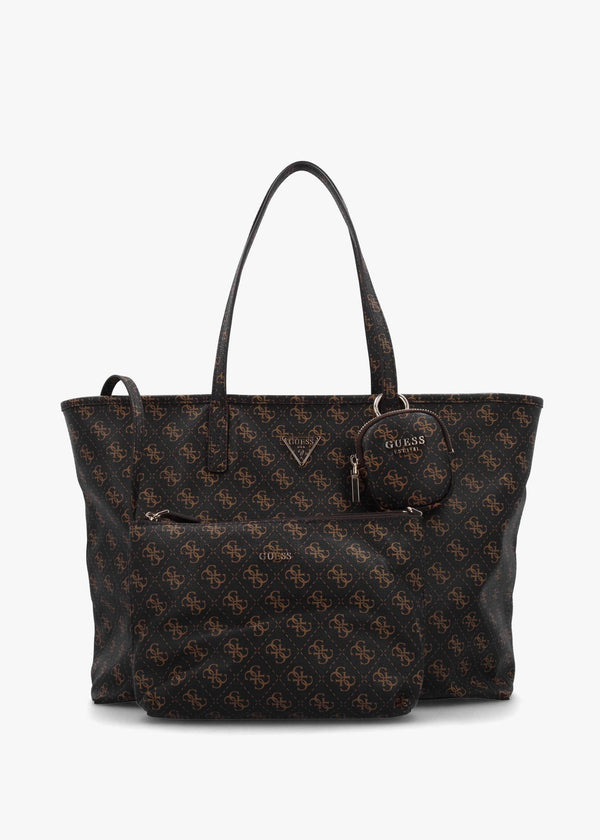 Large Power Play II Brown Logo Tech Tote Bag