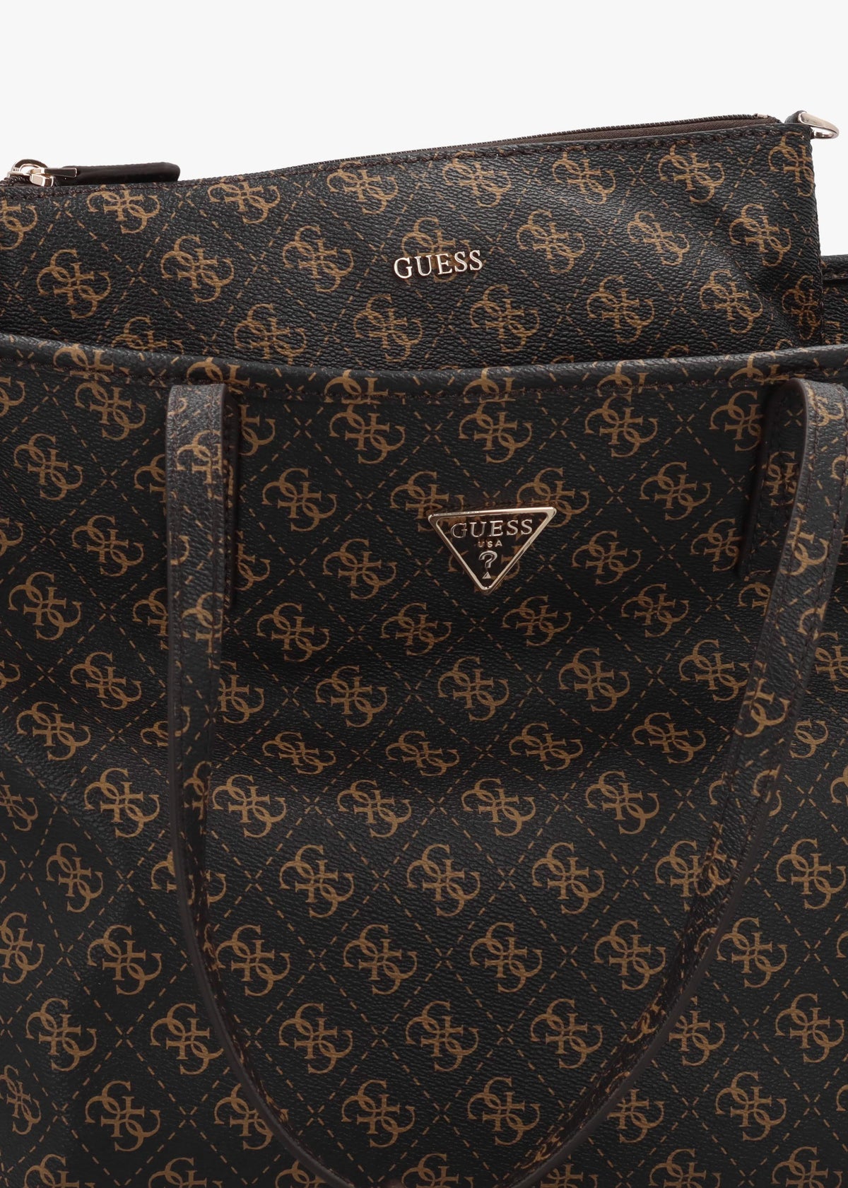 Large Power Play II Brown Logo Tech Tote Bag