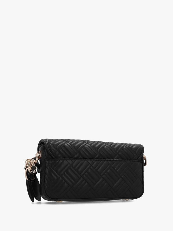 Sally Convertible Black Quilted Cross-Body Bag