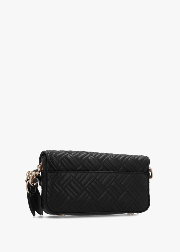 Sally Convertible Black Quilted Cross-Body Bag