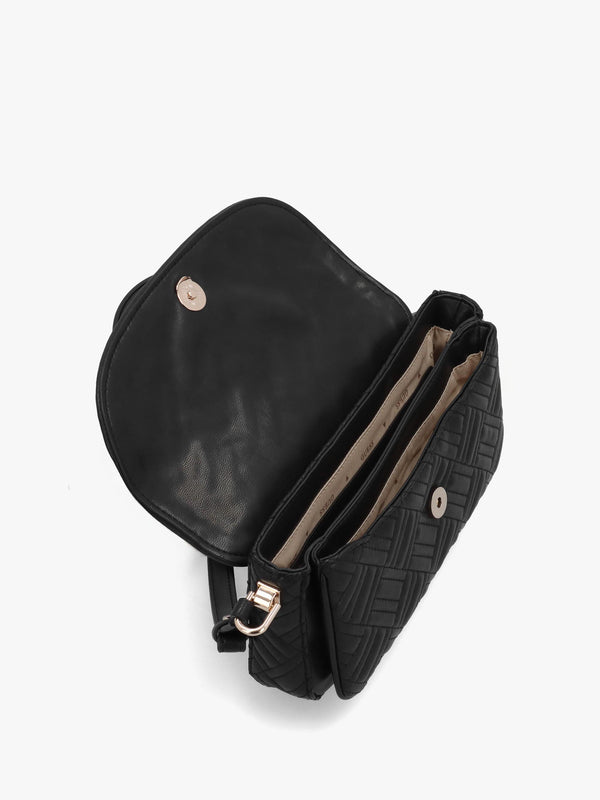 Sally Convertible Black Quilted Cross-Body Bag