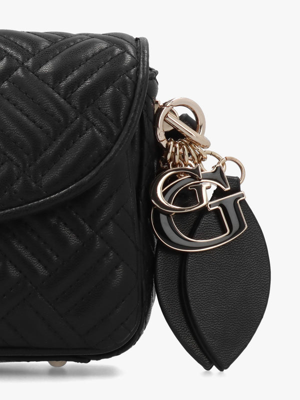 Sally Convertible Black Quilted Cross-Body Bag
