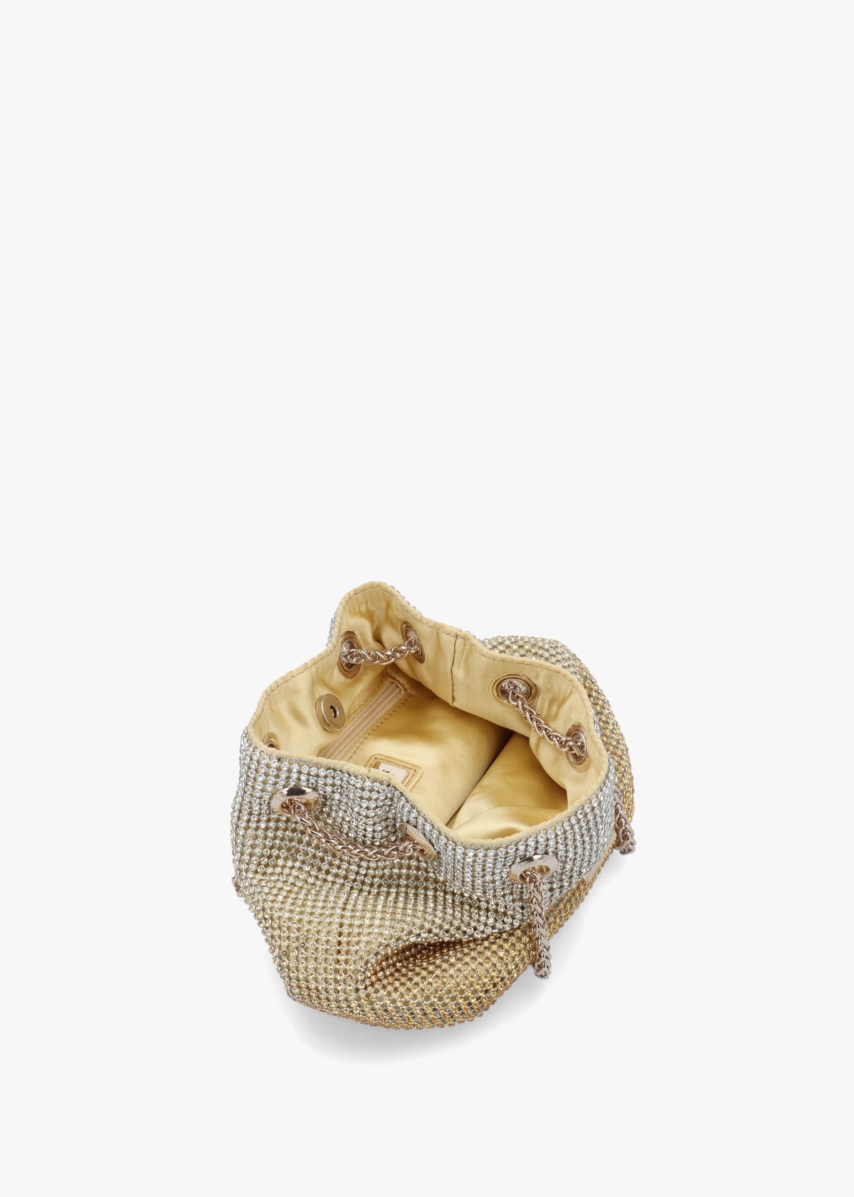 Zalina Gold Diamante Chain Mesh Pouch