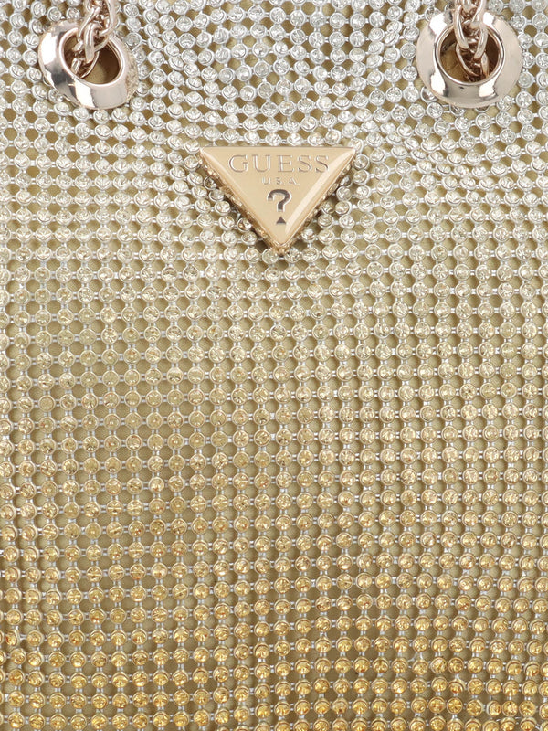 Zalina Gold Diamante Chain Mesh Pouch