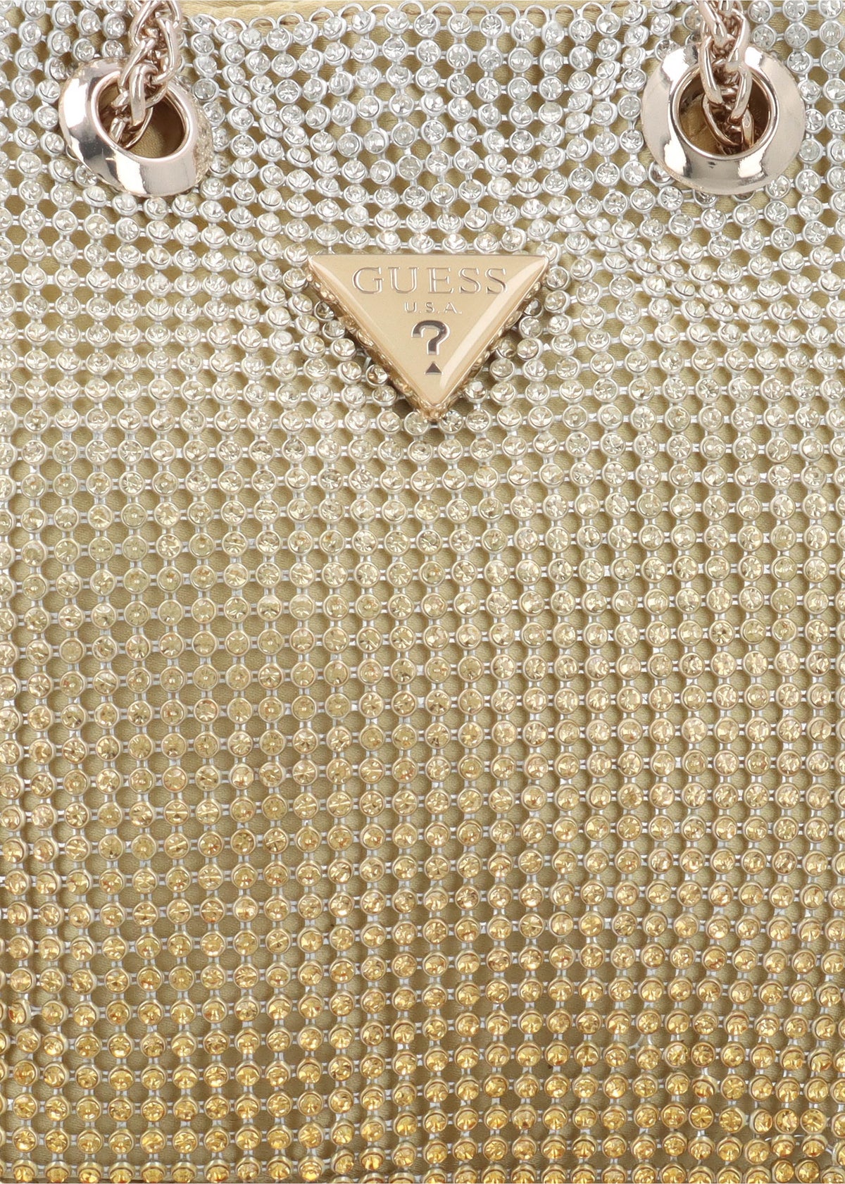 Zalina Gold Diamante Chain Mesh Pouch