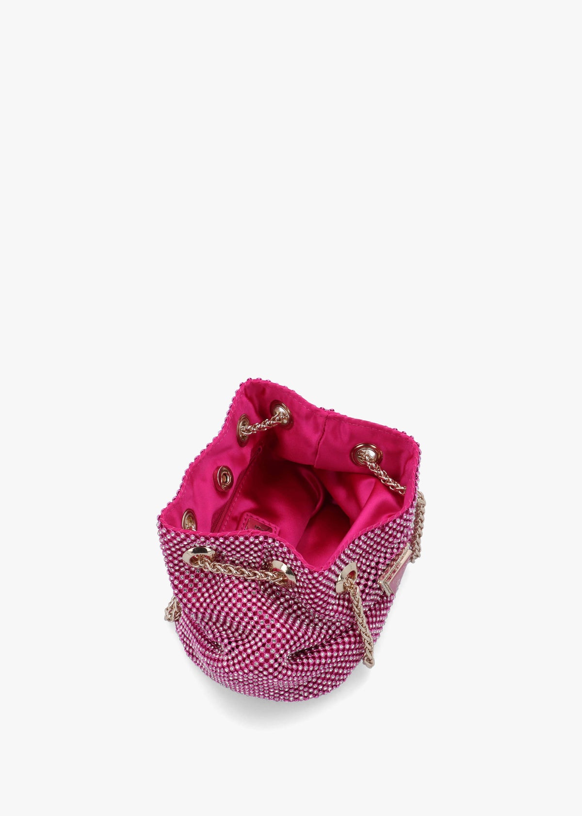 Zalina Fuchsia Diamante Chain Mesh Pouch