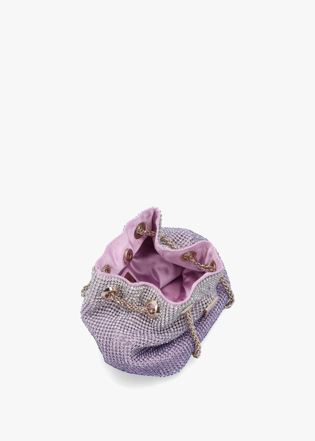 Zalina Orchid Diamante Chain Mesh Pouch