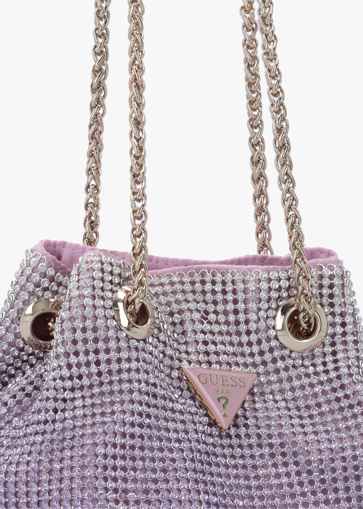 Zalina Orchid Diamante Chain Mesh Pouch