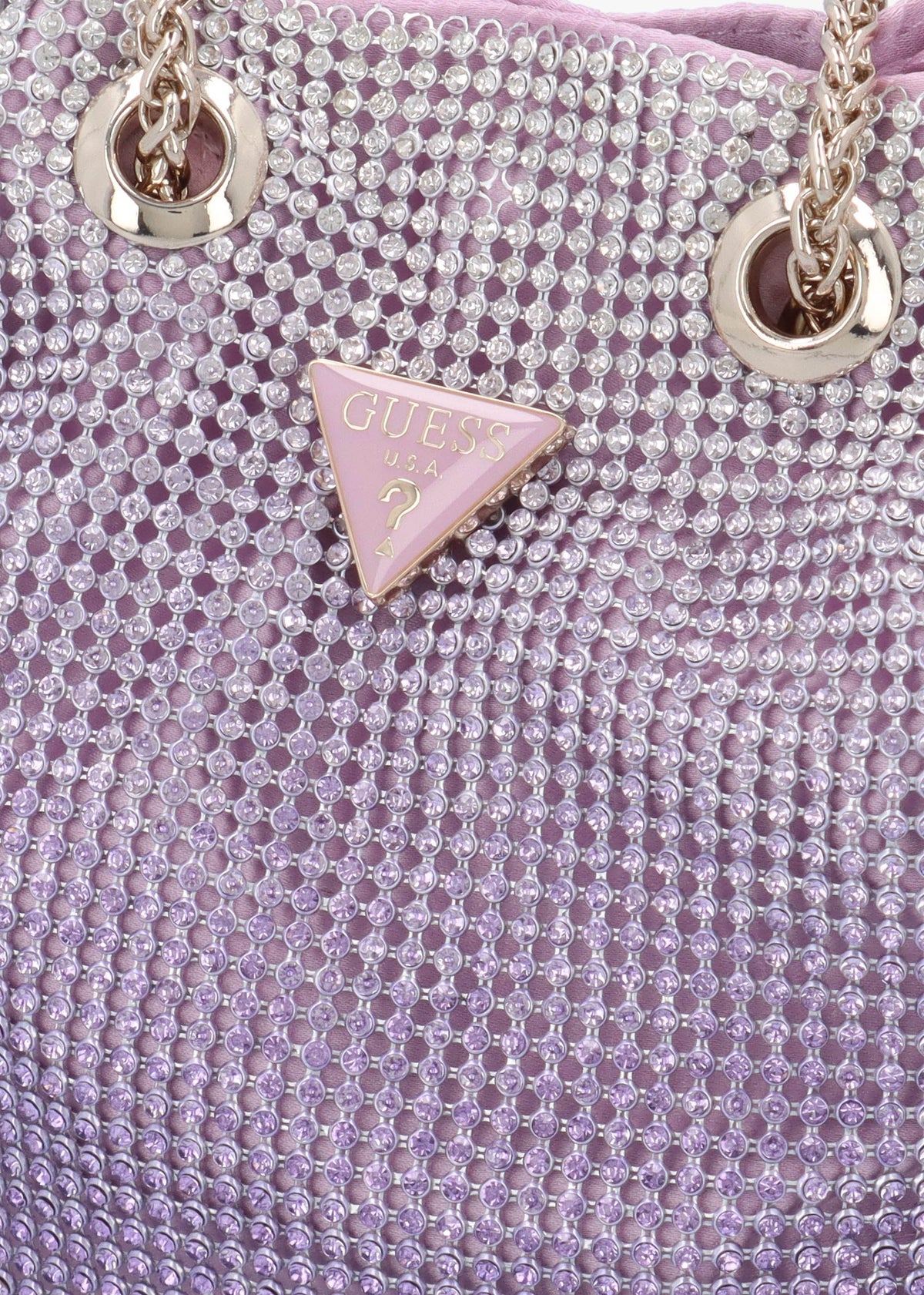 Zalina Orchid Diamante Chain Mesh Pouch