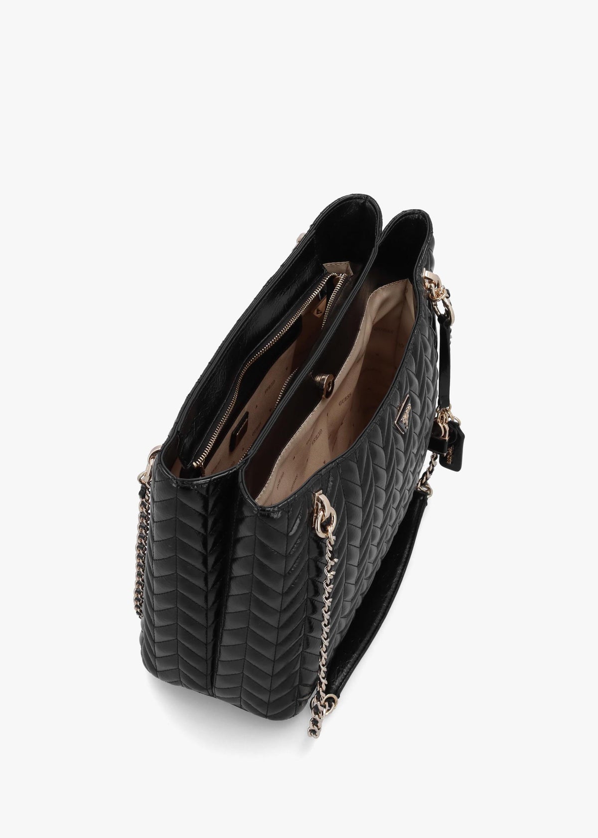 Cheryl II Quilted Black Tote Bag