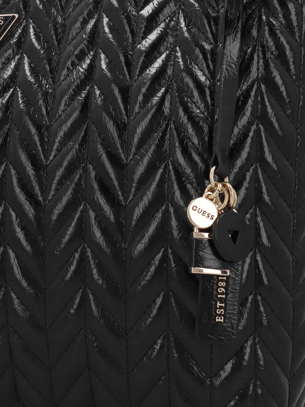 Cheryl II Quilted Black Tote Bag