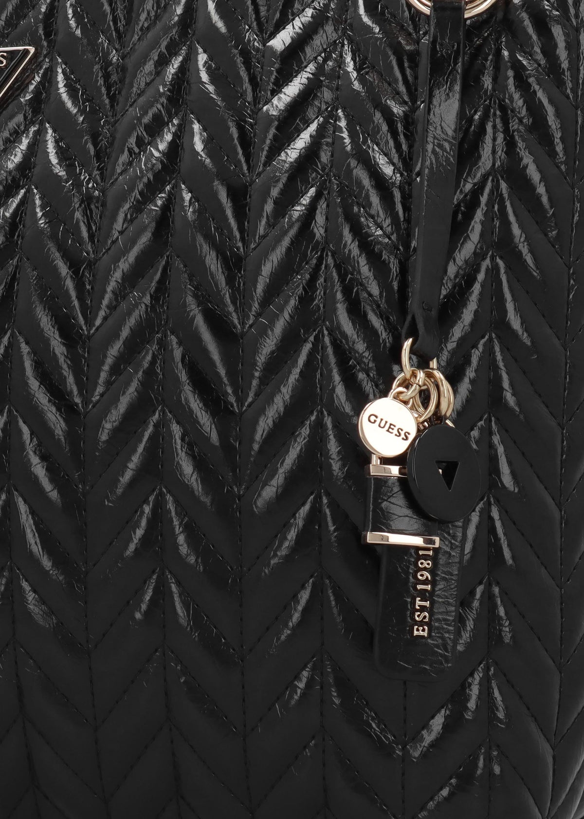 Cheryl II Quilted Black Tote Bag