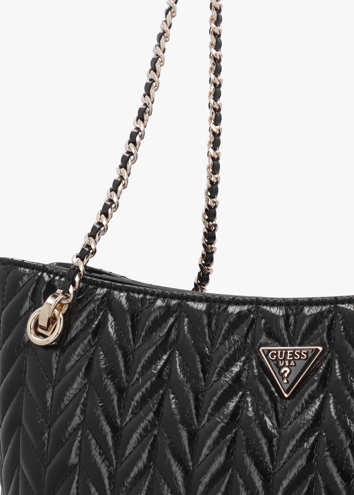 Cheryl II Quilted Black Tote Bag