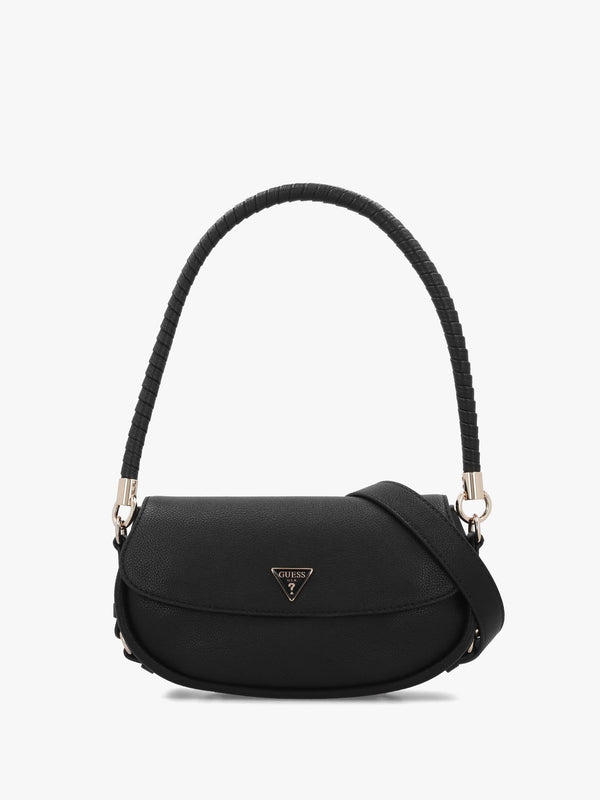Danya Black Twisted Top Handle Shoulder Bag