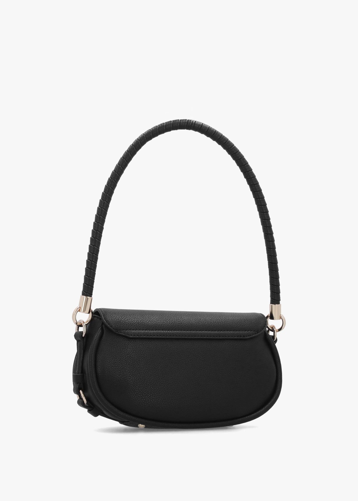 Danya Black Twisted Top Handle Shoulder Bag