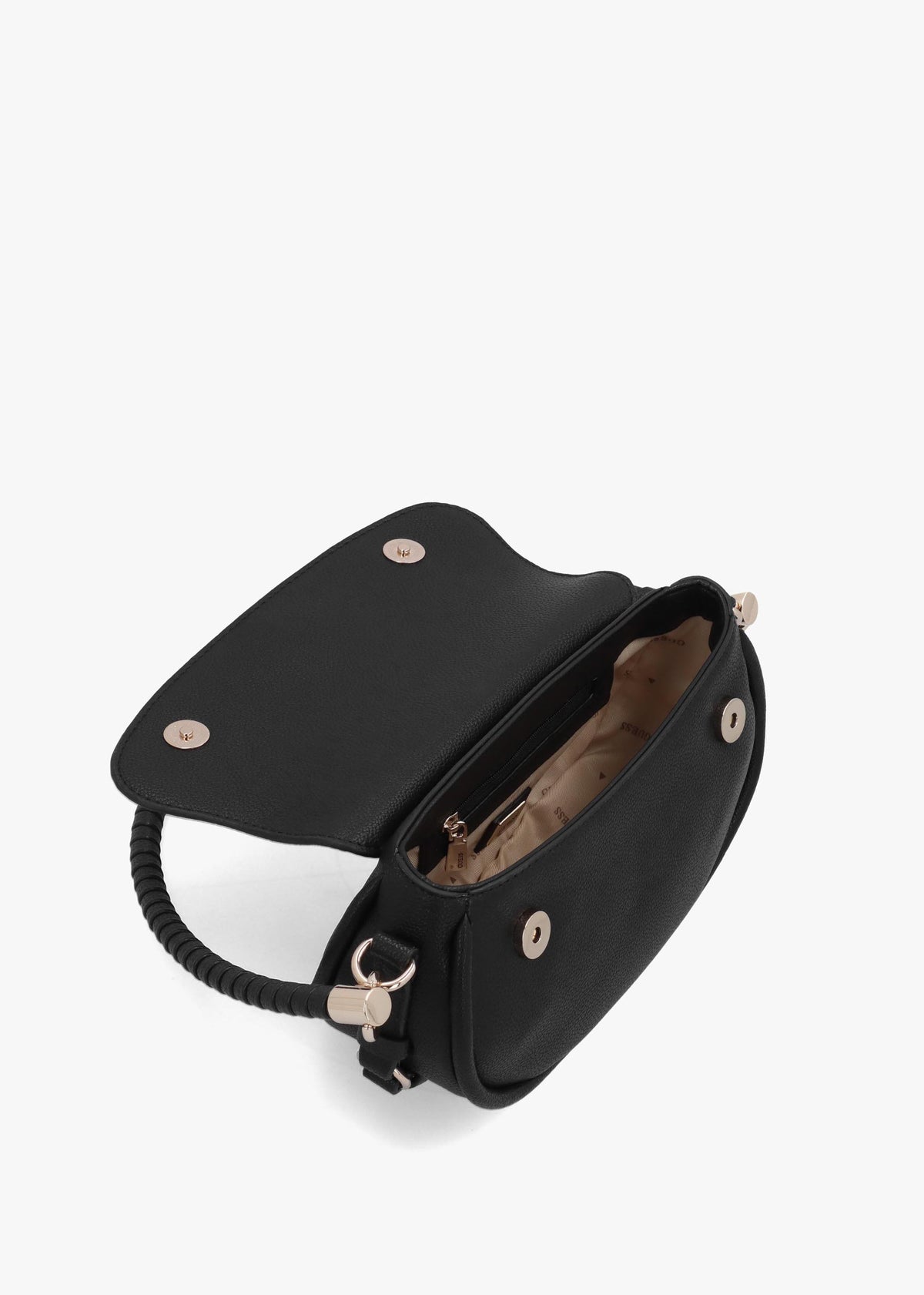 Danya Black Twisted Top Handle Shoulder Bag