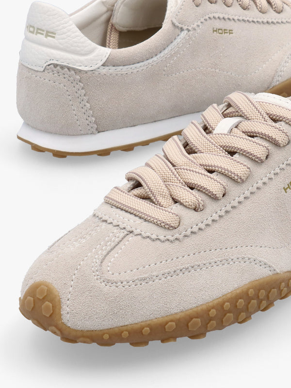 Women’s Bridge Beige Suede Low Profile Trainers