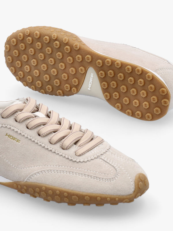Women’s Bridge Beige Suede Low Profile Trainers