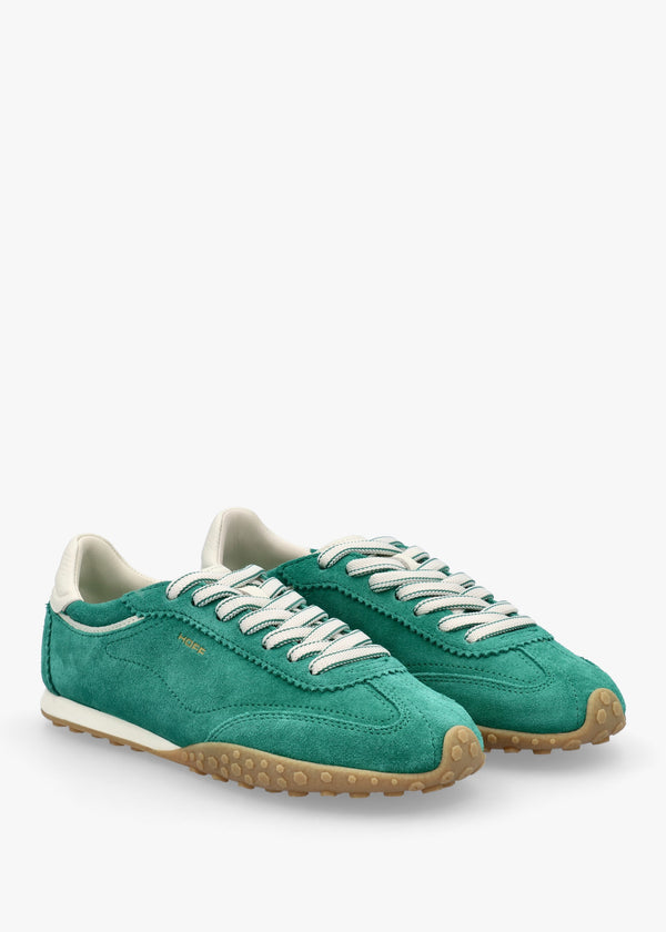 Women’s Bridge Green Suede Low Profile Trainers