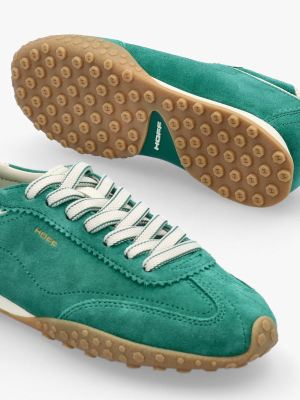 Women’s Bridge Green Suede Low Profile Trainers