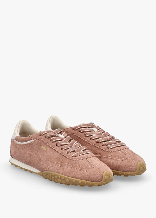 Women’s Bridge Pink Brown Suede Low Profile Trainers