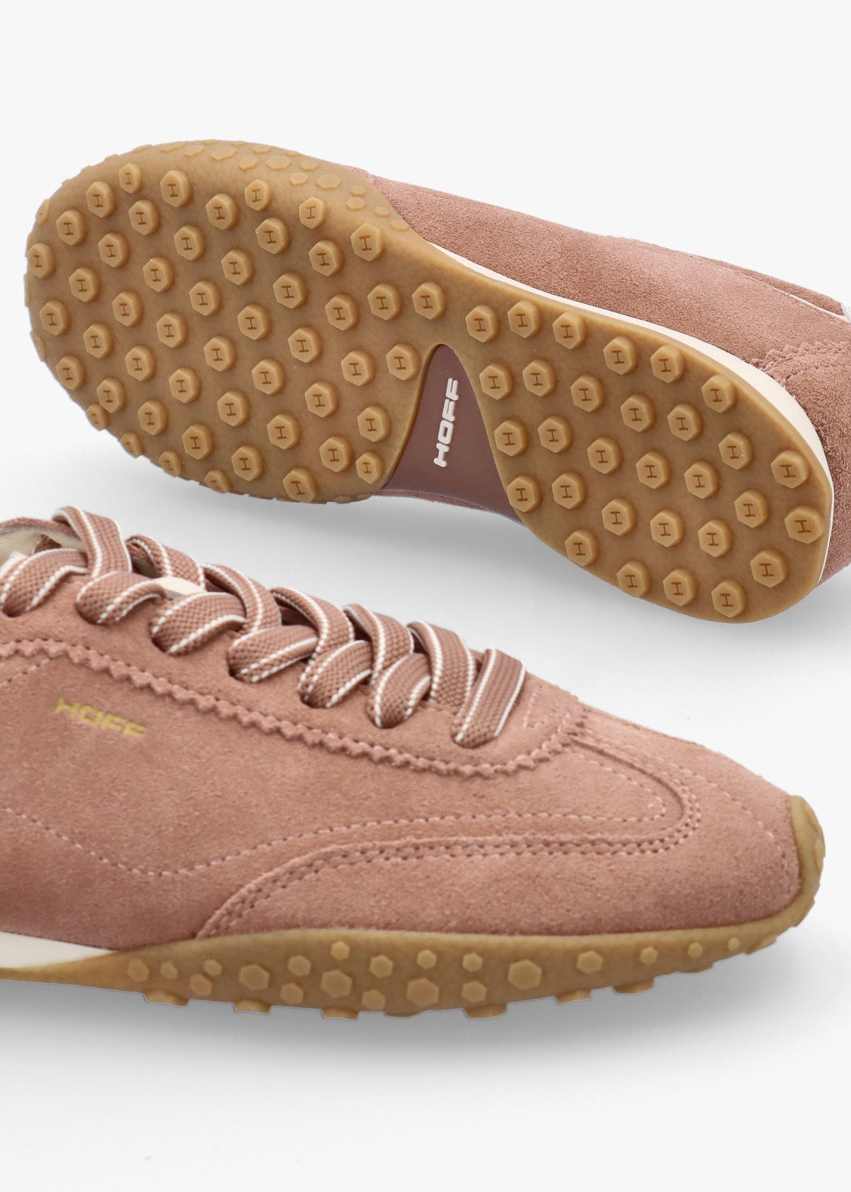 Women’s Bridge Pink Brown Suede Low Profile Trainers