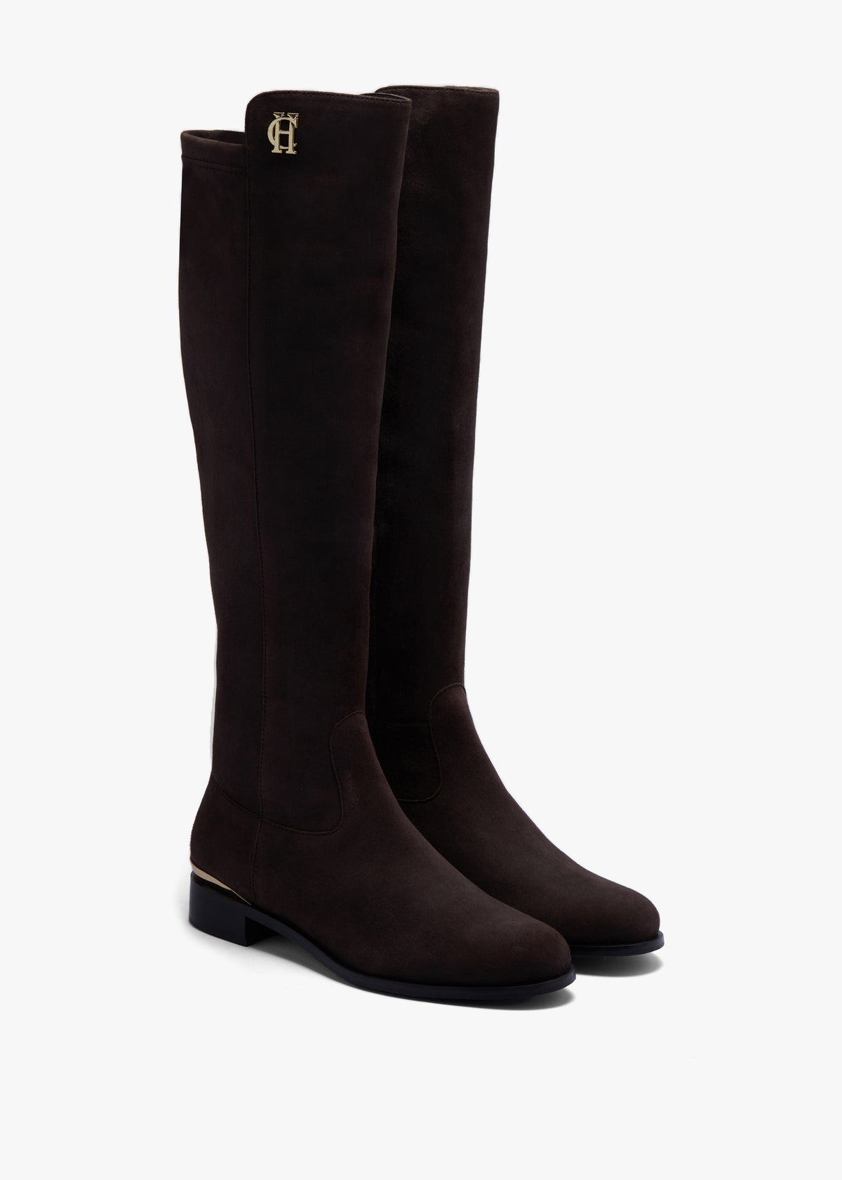 HOLLAND COOPER Albany Brown Suede Knee Boots