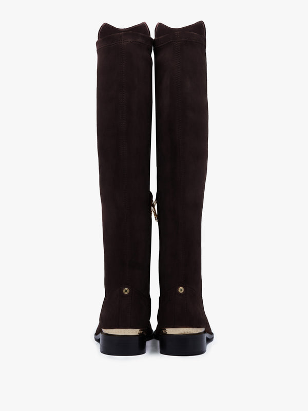 HOLLAND COOPER Albany Brown Suede Knee Boots