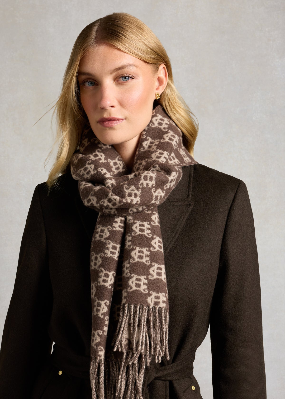HOLLAND COOPER HC HERALDIC MONOGRAM SCARF