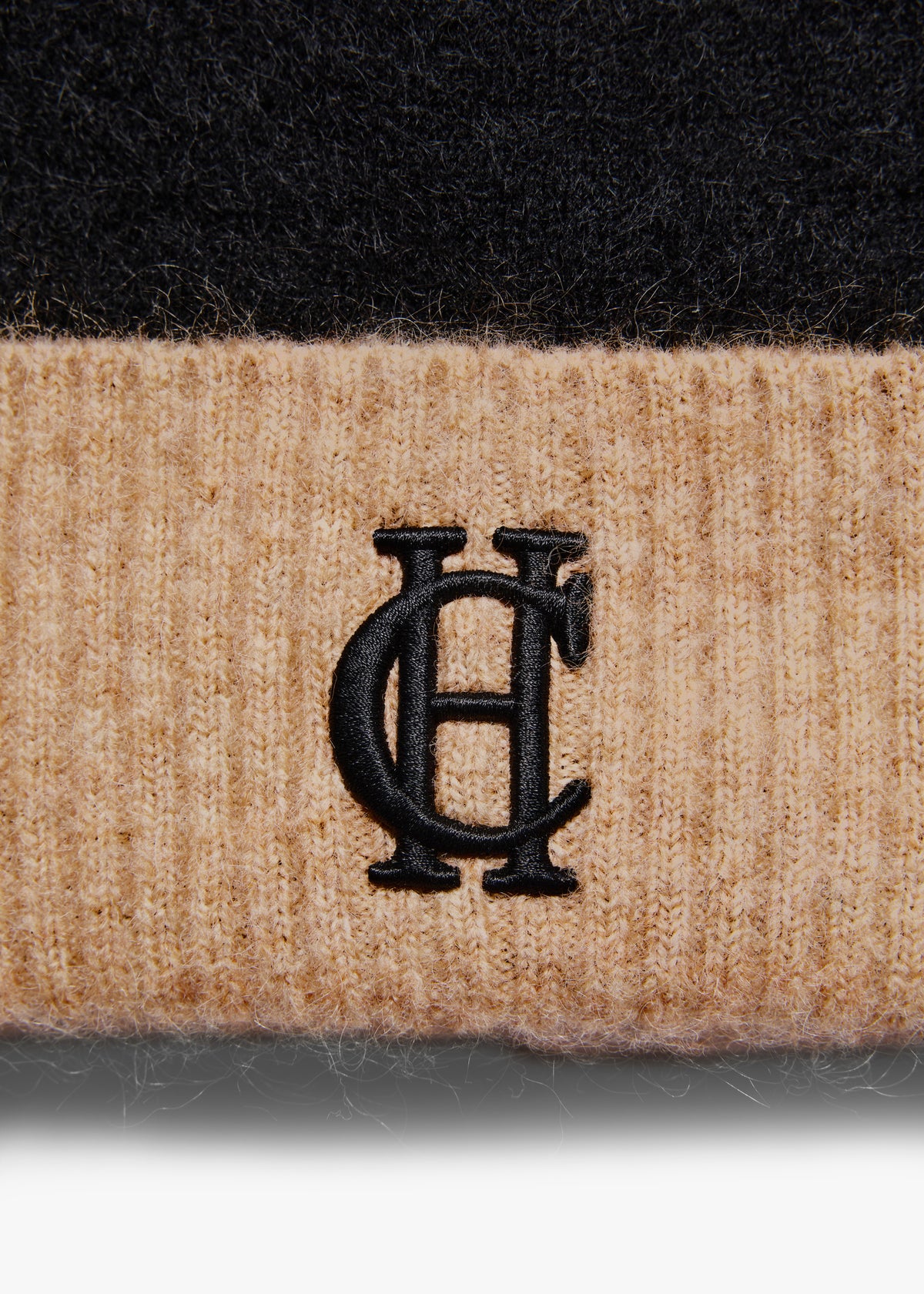 HOLLAND COOPER Chelsea Black Wool Mix Bobble Hat