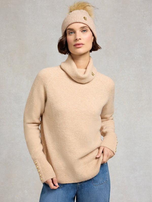 HOLLAND COOPER HC SLOANE CABLE BOBBLE HAT