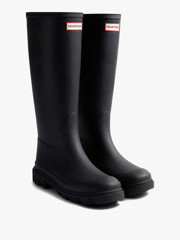HUNTER Women's Downpour Black Tall Wellington Boots
