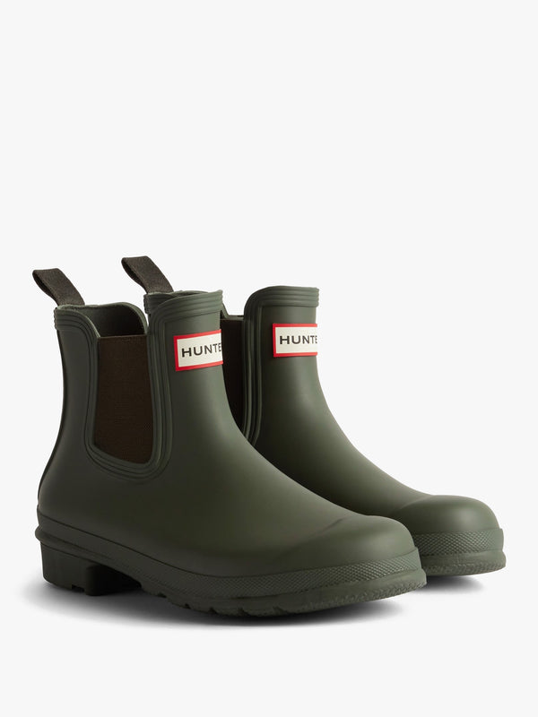 HUNTER Women's Original Dark Olive Chelsea Rain Boots