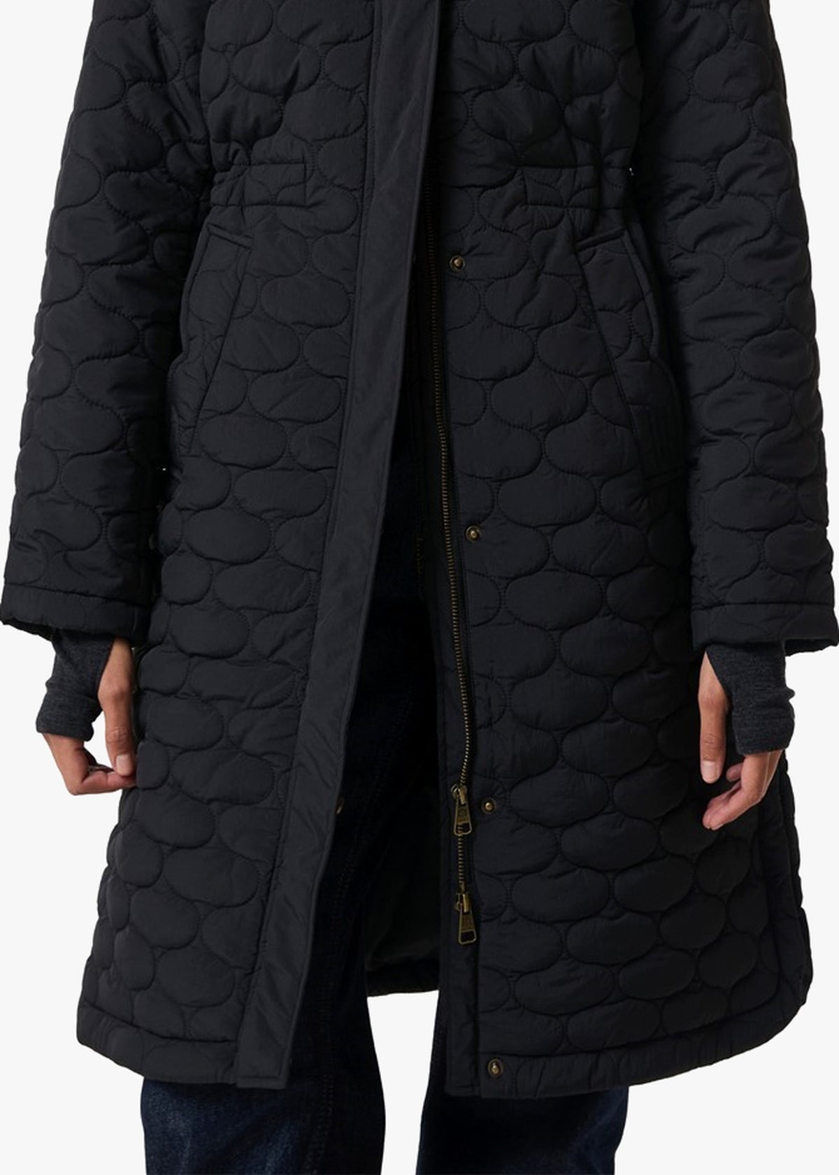 HUNTER Women's Somerset Quilted Black Overcoat