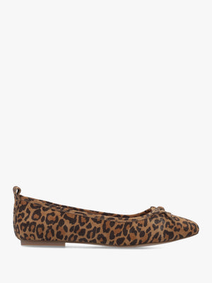 Frankie Leopard Suede Ballet Pumps