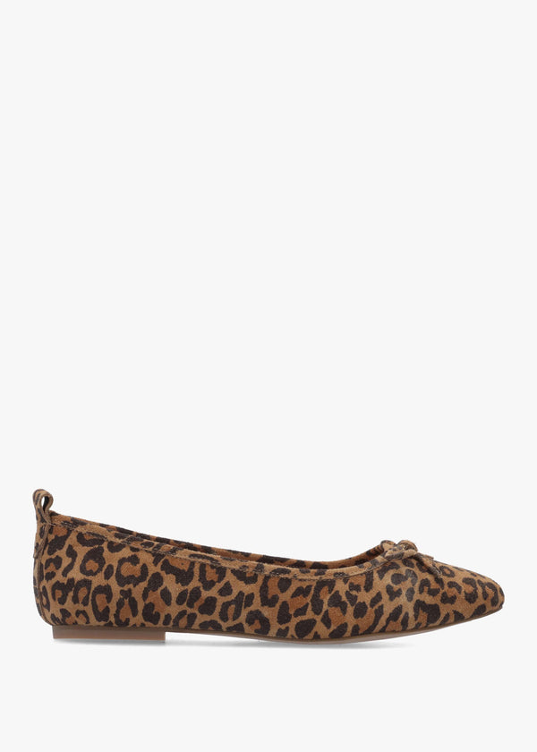 Frankie Leopard Suede Ballet Pumps