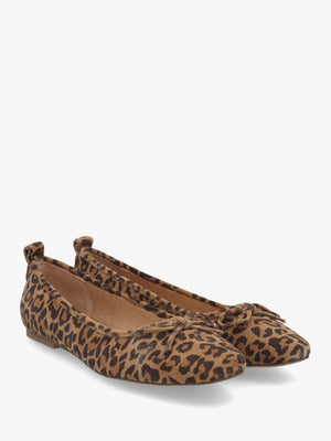 Frankie Leopard Suede Ballet Pumps