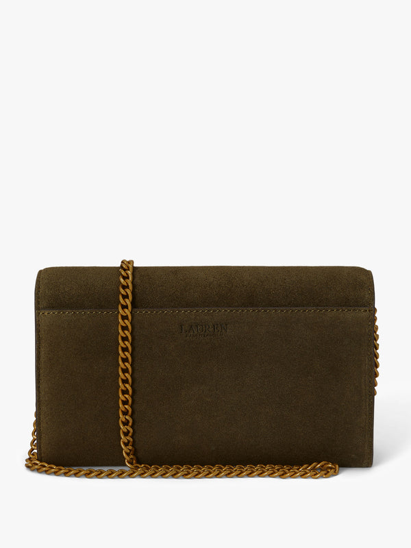 Medium Adair II Green Suede Wallet On A Chain