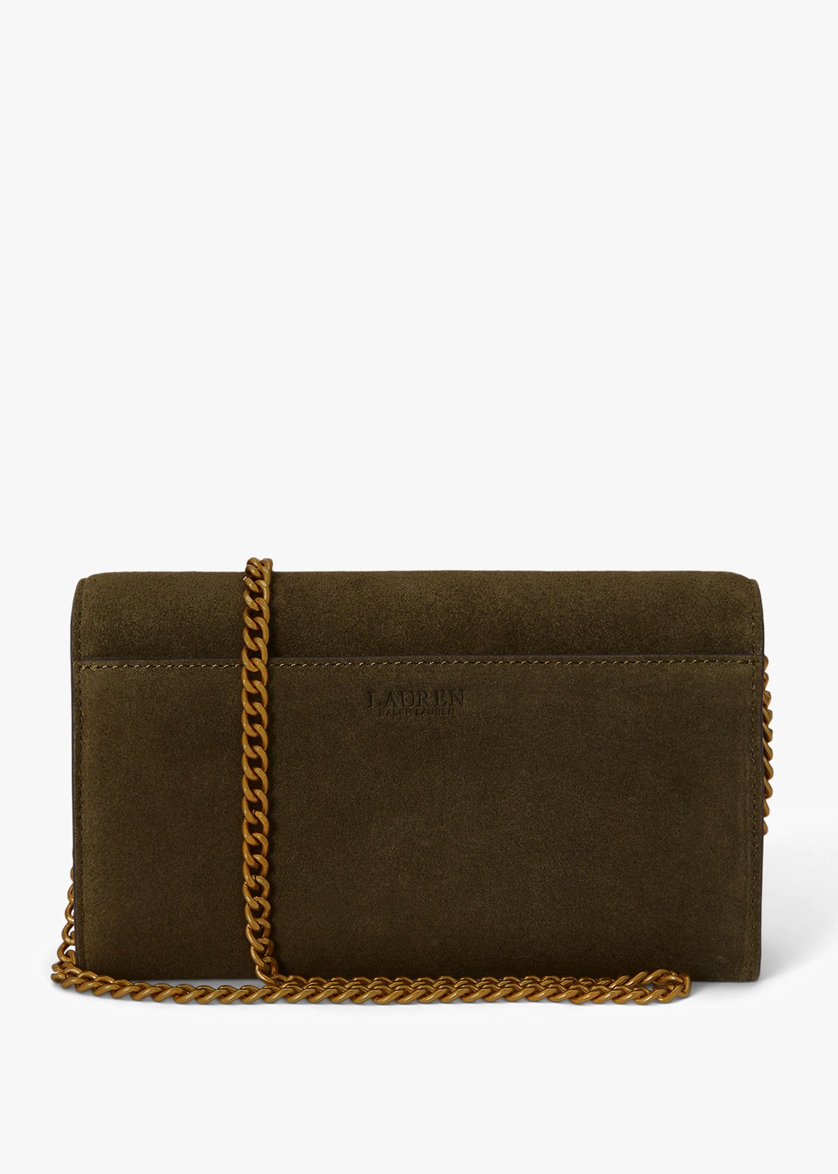 Medium Adair II Green Suede Wallet On A Chain