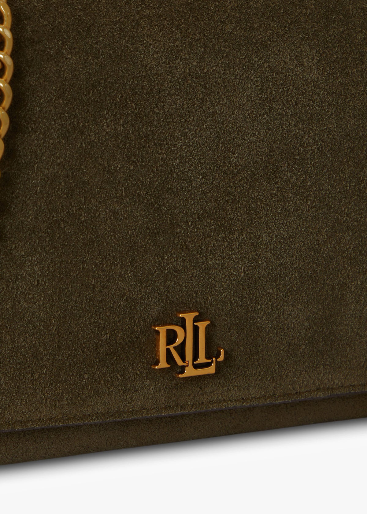 Medium Adair II Green Suede Wallet On A Chain